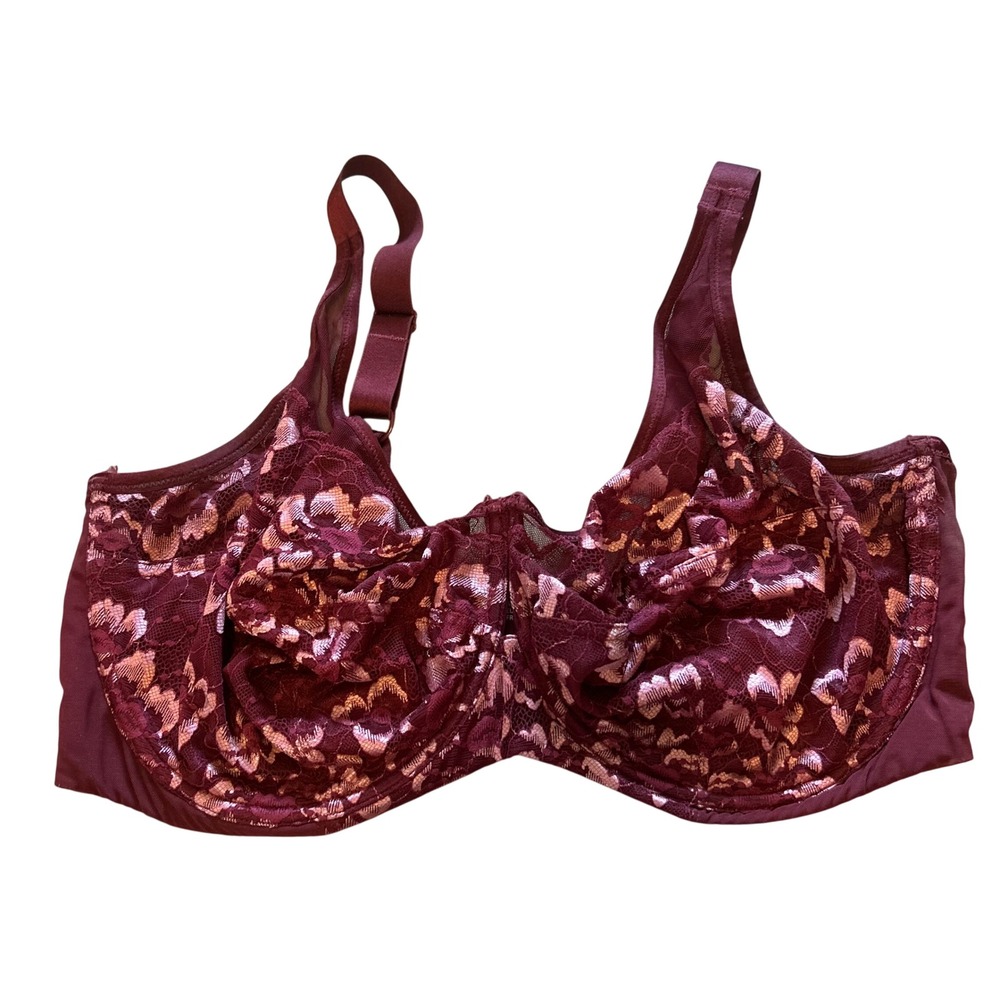 Panache Sabrina 10631 Underwired High Apex Bra Burgundy Lace Womens 38GG UK